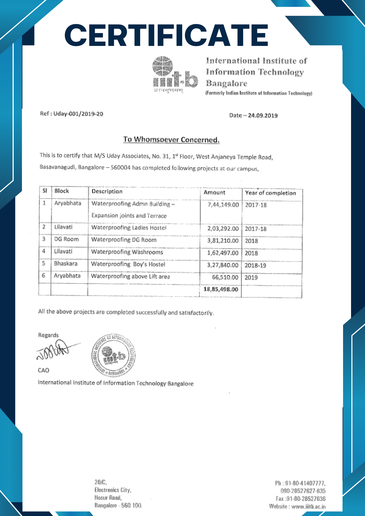 certificate